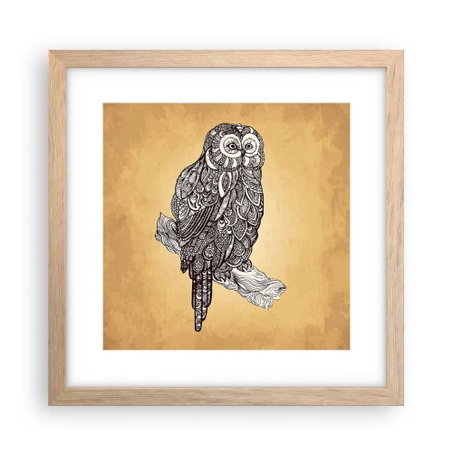 Pôster com moldura de carvalho claro - Ornamentos intrincados de sabedoria - 30x30 cm