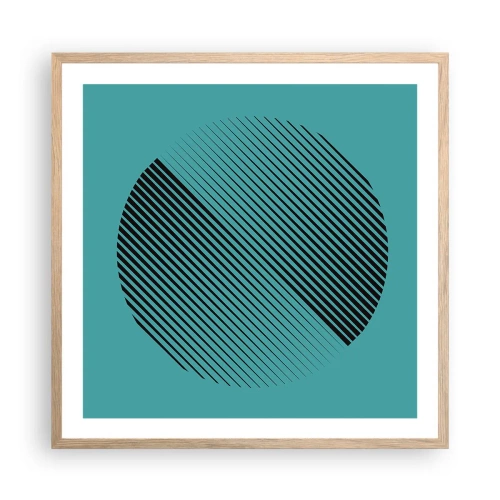 Pôster com moldura de carvalho claro - Círculo – uma variação geométrica - 60x60 cm