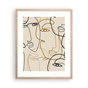 Pôster com moldura de carvalho claro - Retrato multiplicado - 40x50 cm