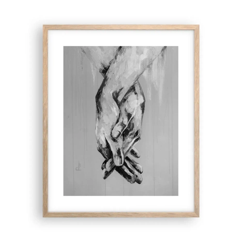 Pôster com moldura de carvalho claro - Início... - 40x50 cm