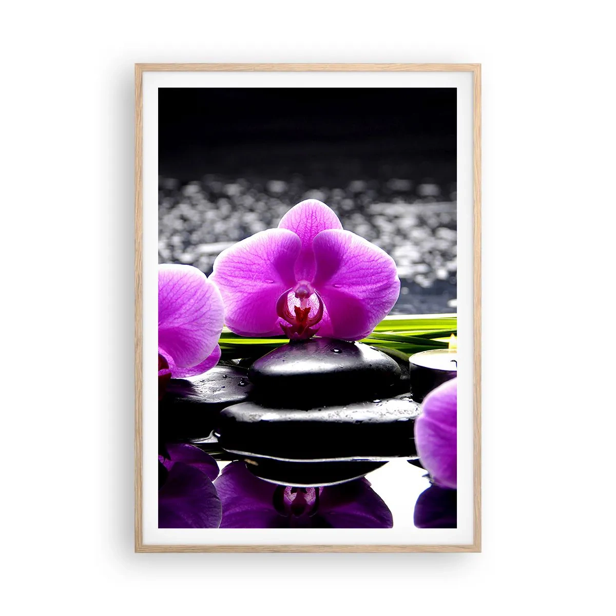 Pôster com moldura de carvalho claro - Afogar-se na paz e sossego - 70x100 cm