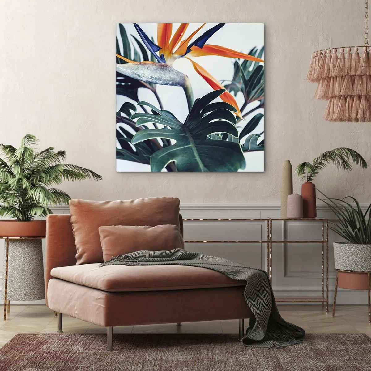 Quadro em tela - Arbusto de passarinho - 30x30 cm