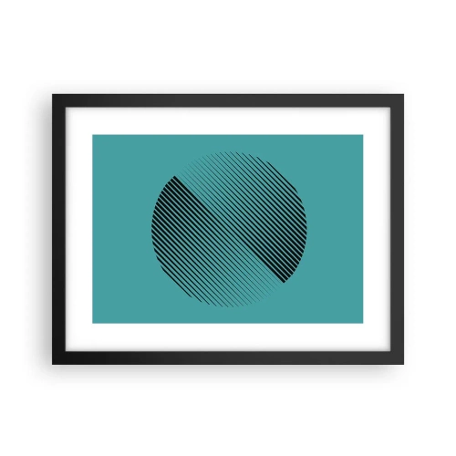 Pôster com moldura preta - Círculo – uma variação geométrica - 40x30 cm