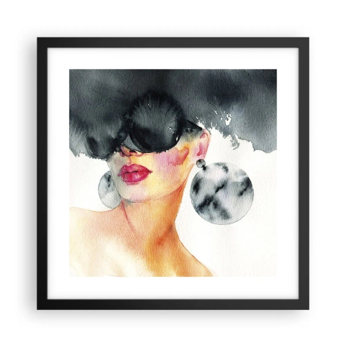 Pôster com moldura preta - O segredo da elegância - 40x40 cm