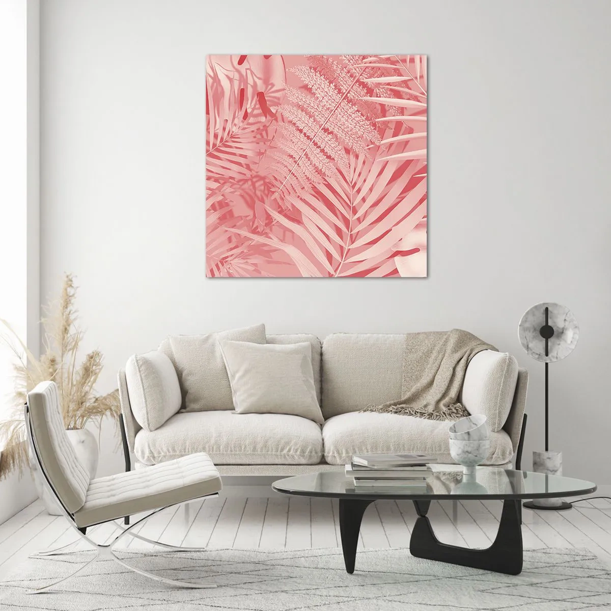 Quadro em vidro - Conceito cor-de-rosa - 50x50 cm