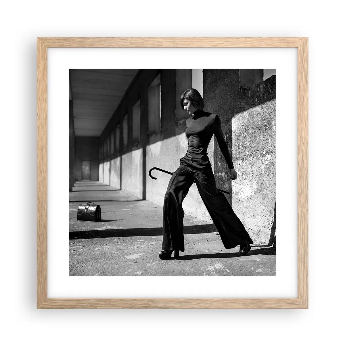 Pôster com moldura de carvalho claro - Elegância urbana - 40x40 cm