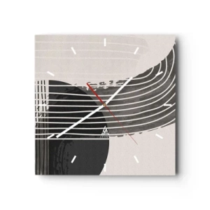 Relógio de parede - Relógio em vidro - Ida e volta - 40x40 cm