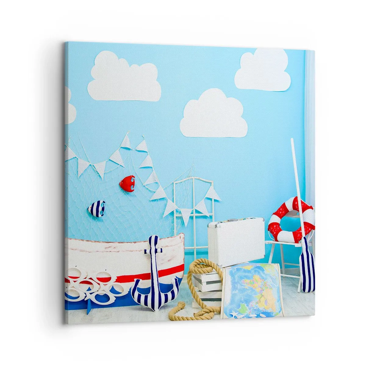 Quadro em tela - Saudade infantil da aventura - 50x50 cm