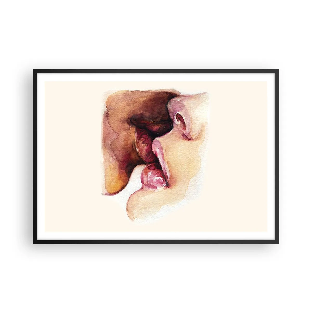 Pôster com moldura preta - Como a noite e o dia, a terra e o céu - 100x70 cm