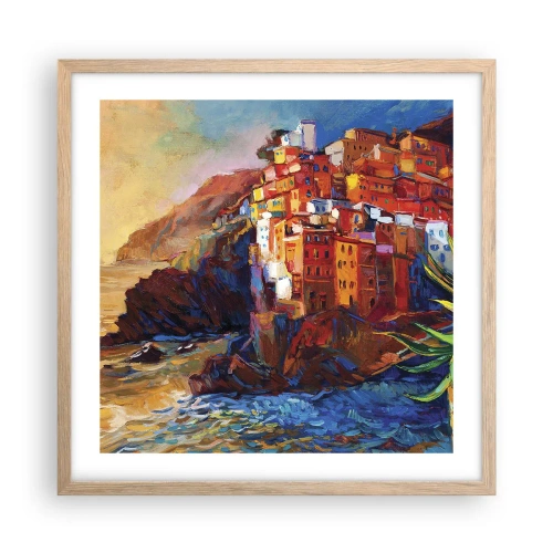 Pôster com moldura de carvalho claro - Vibrações italianas - 50x50 cm