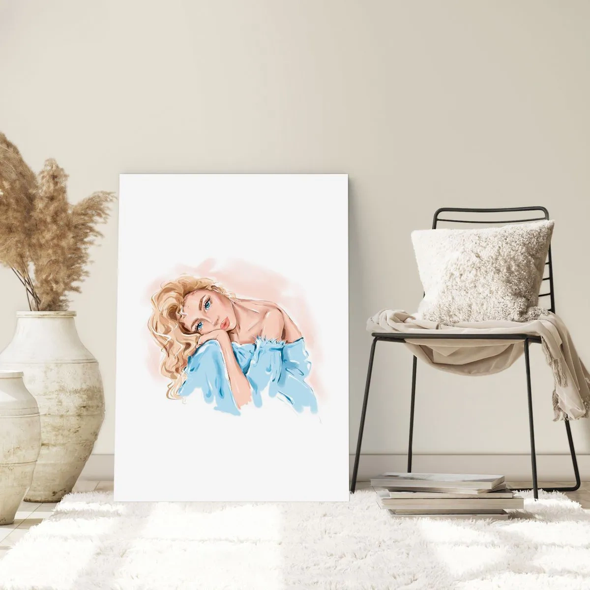 Pôster - Sonhadora em azul - 61x91 cm