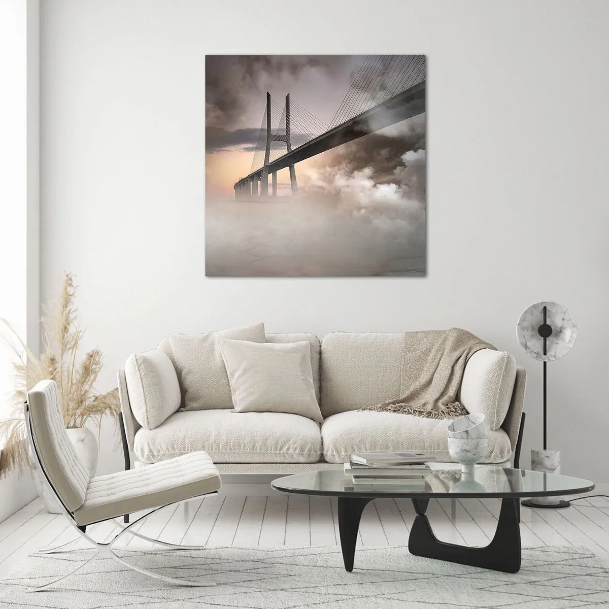 Quadro em vidro - No rio que não existe - 70x70 cm