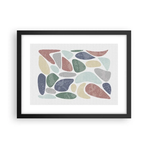 Pôster com moldura preta - Um mosaico de cores em pó - 40x30 cm