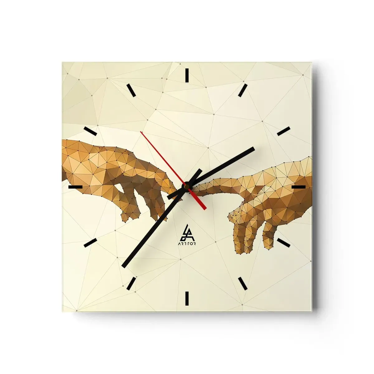 Relógio de parede - Relógio em vidro - Geometria divina - 30x30 cm