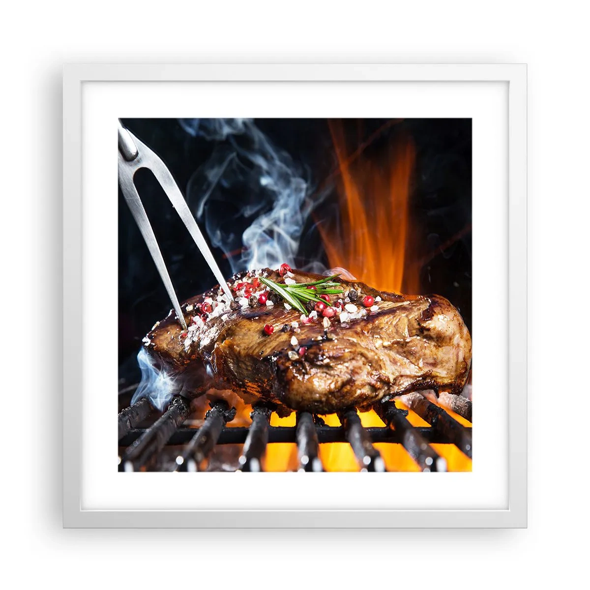 Pôster em moldura branca - Suculenta e de bom cheiro - 40x40 cm