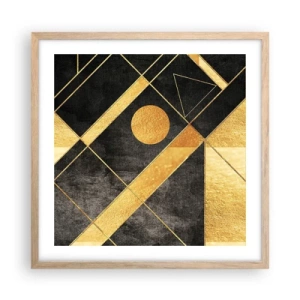 Pôster com moldura de carvalho claro - Sol do Deserto - 50x50 cm