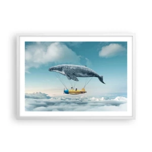 Pôster em moldura branca - Por que não? - 70x50 cm