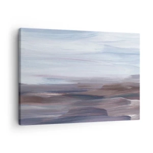 Quadro em tela - Uma abstração sutil com traços delicados em tons pastéis. - 70x50cm - Elementos: água - Decoração de parede moderna para a sala de estar e quarto ARTTOR