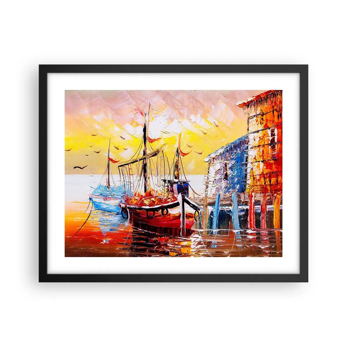 Pôster com moldura preta - Feliz retorno - 50x40 cm