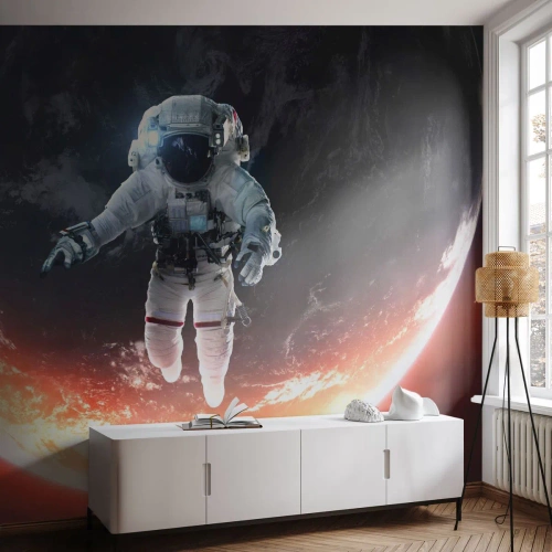 Papel de Parede Premium Canvas - Posso ficar um pouco mais? - Astronauta, Cosmos, Cosmonauta - 450x315 cm
