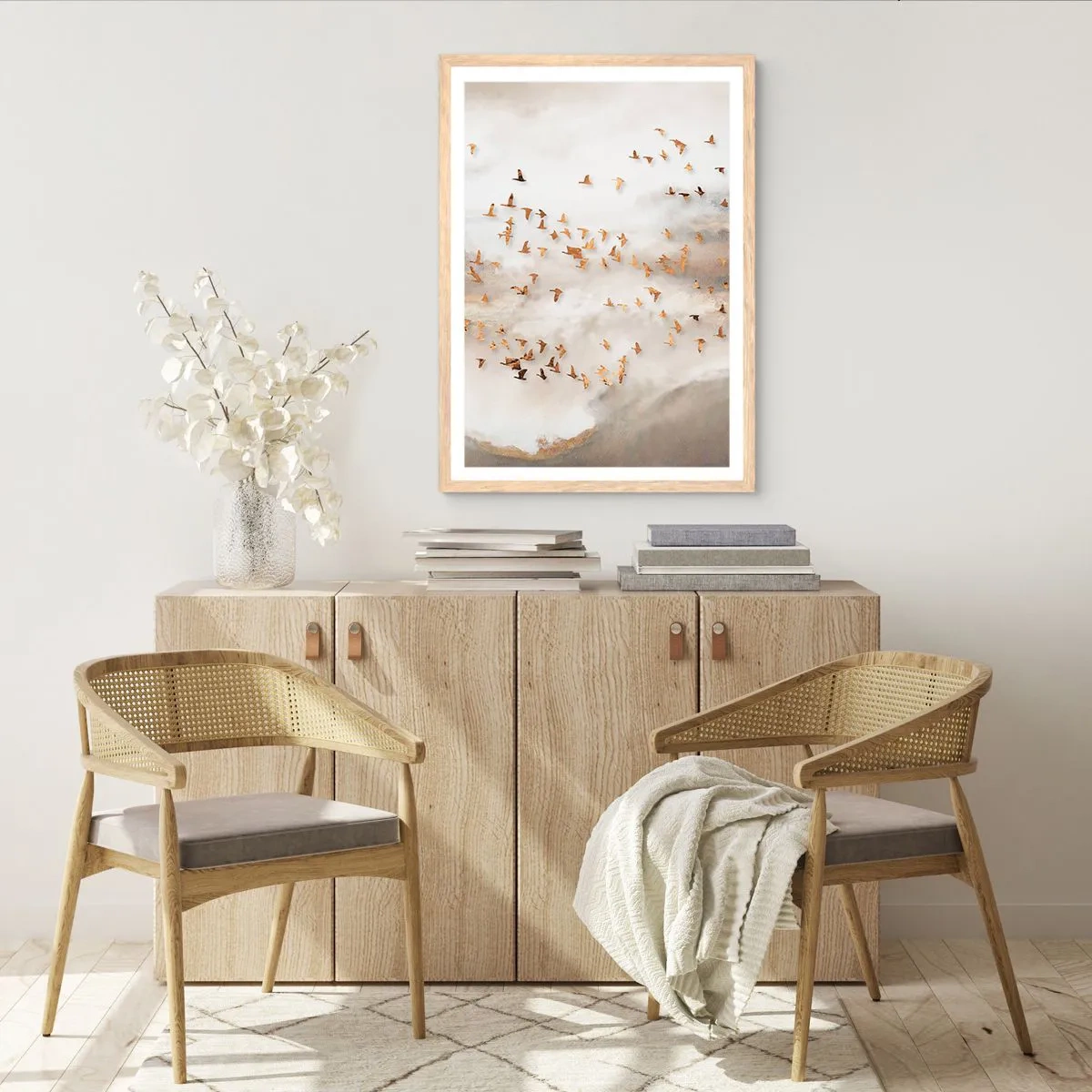 Pôster com moldura de carvalho claro - Está na hora… - 70x100 cm