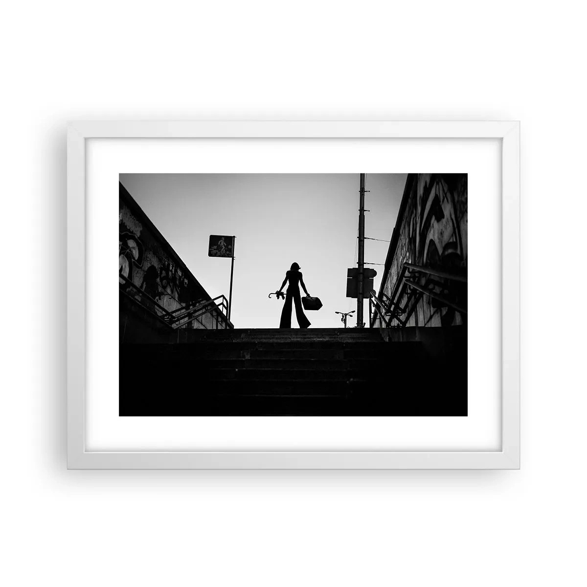 Pôster em moldura branca - Caminhadas urbanas - 40x30 cm