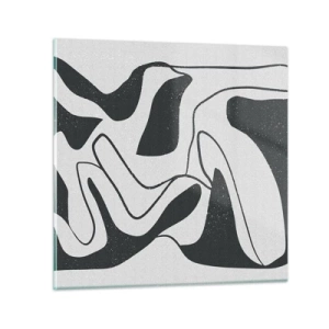 Quadro em vidro - Labirinto abstrato divertido - 70x70 cm