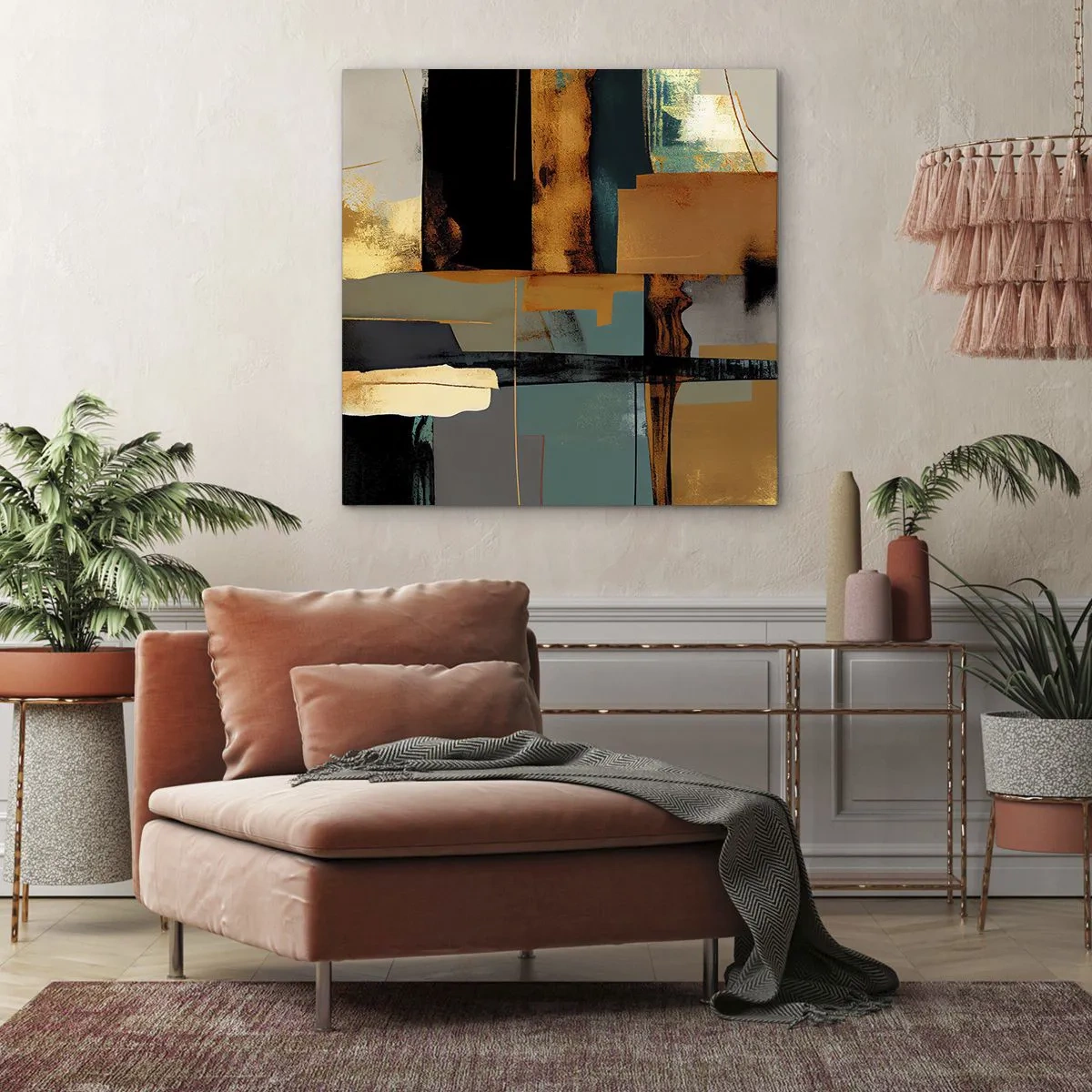 Quadro em tela - Abstração – luz e sombra - 30x30 cm