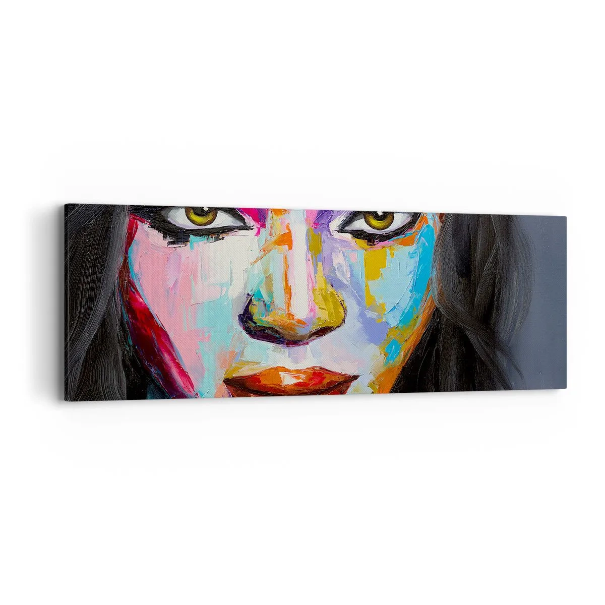 Quadro em tela - É impossível tirar os olhos - 90x30 cm