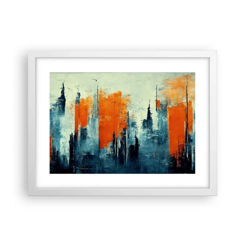 Pôster em moldura branca - Paisagem moderna - 40x30 cm