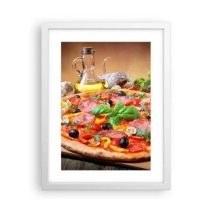 Pôster em moldura branca - Com um sabor verdadeiramente italiano - 30x40 cm