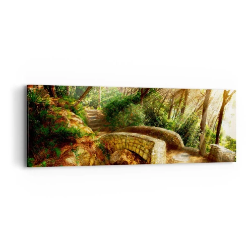 Quadro em tela - Direto da ponte para a floresta de contos de fadas - 90x30 cm