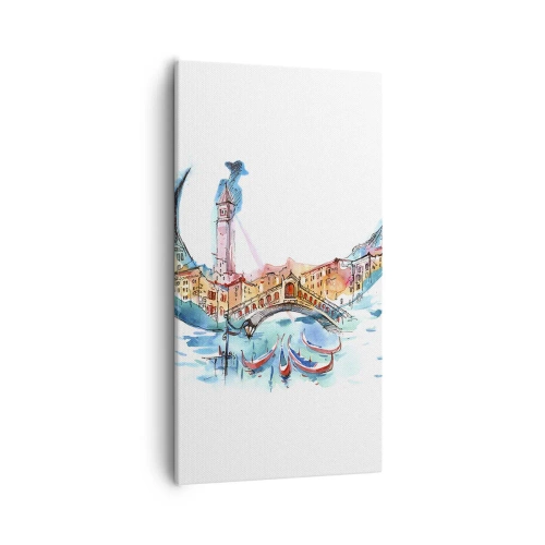 Quadro em tela - Navegamos pela cidade - 55x100 cm