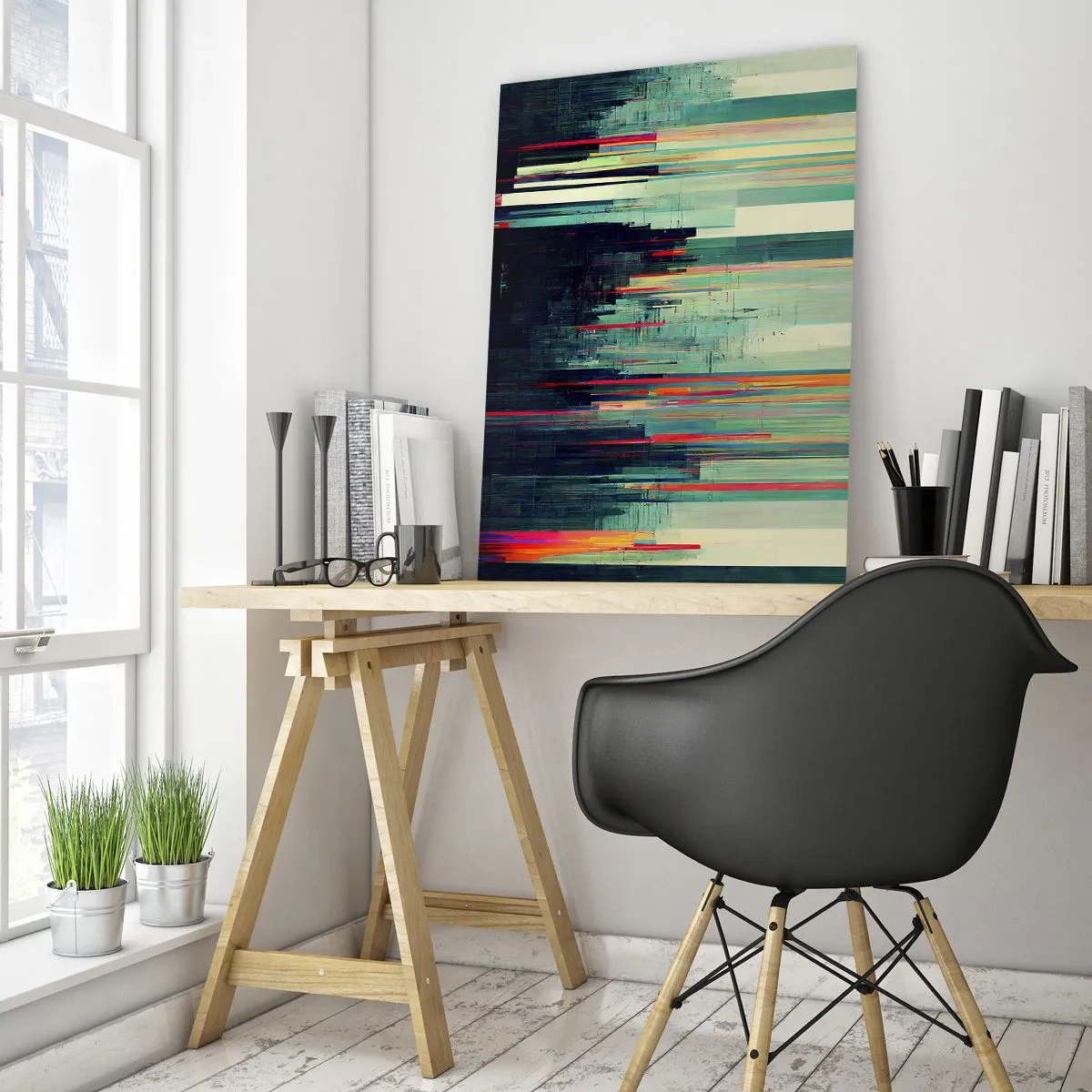 Quadro em vidro - Cidade futurista - 50x70 cm