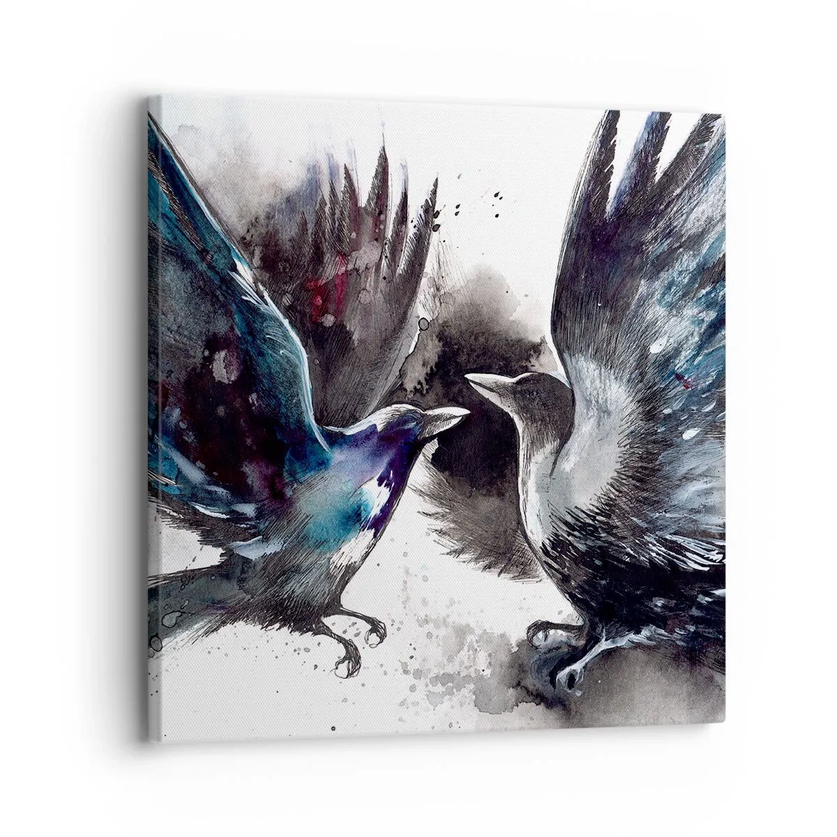 Quadro em tela - De corvo a corvo... - 30x30 cm