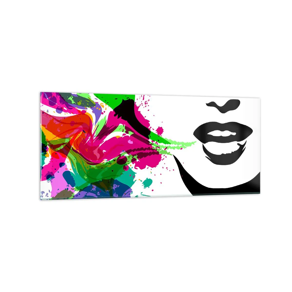 Quadro em vidro - Uma história nas cores do arco-íris - 120x50 cm