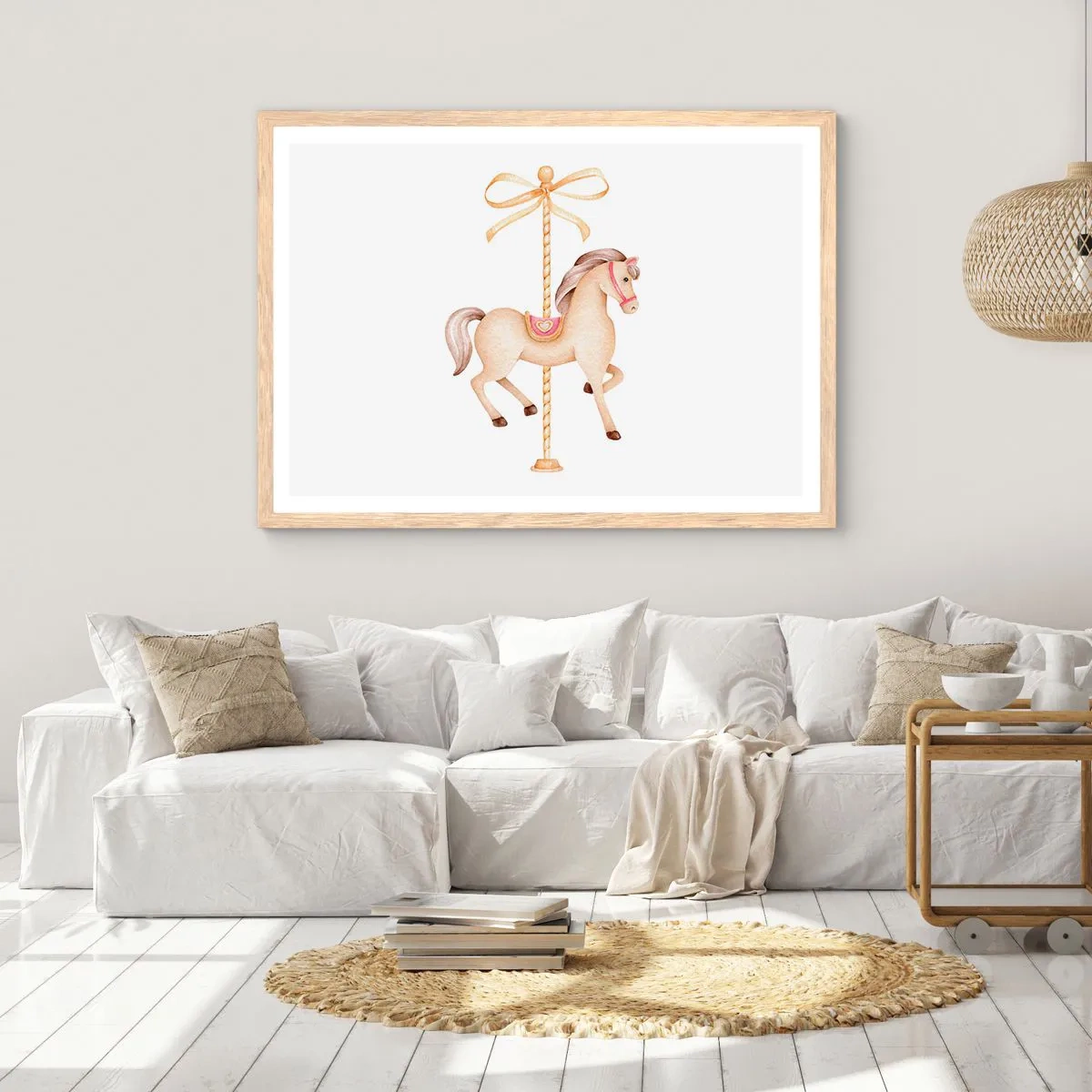 Pôster com moldura de carvalho claro - Um trote gracioso - 100x70 cm