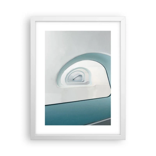 Pôster em moldura branca - Para o fundo do azul - 30x40 cm