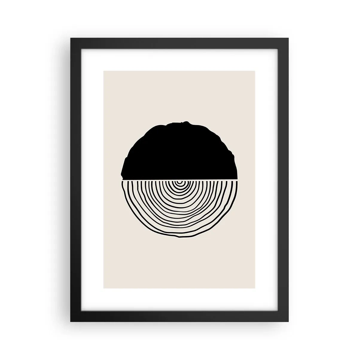 Pôster com moldura preta - Meio a meio - 30x40 cm