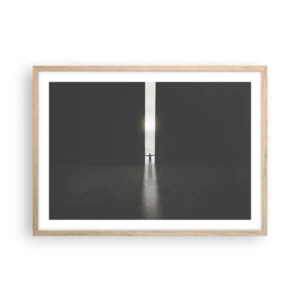 Pôster com moldura de carvalho claro - Um passo para um futuro brilhante - 70x50 cm