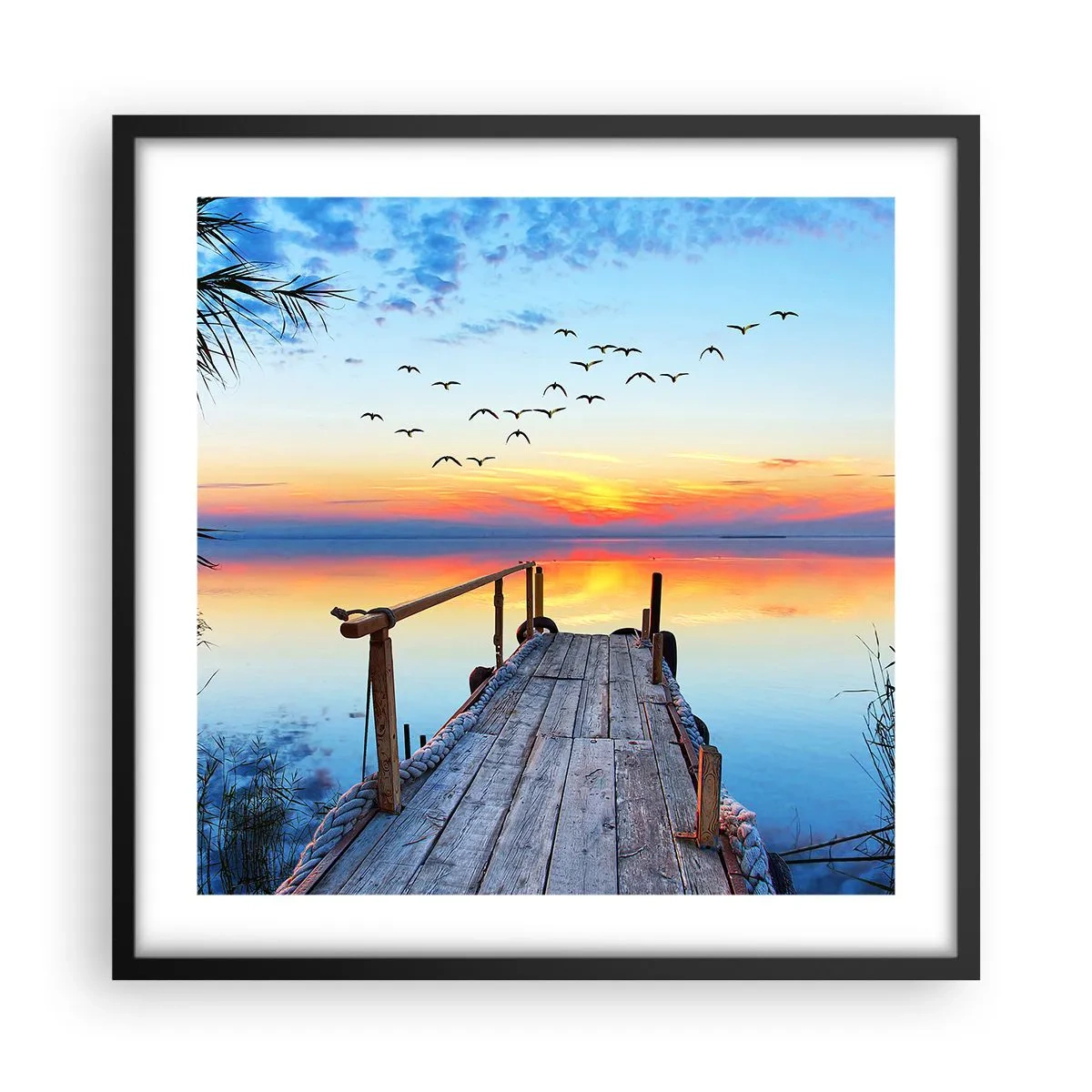 Pôster com moldura preta - É hora de voltar... - 50x50 cm