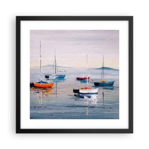 Pôster com moldura preta - Um merecido descanso - 40x40 cm