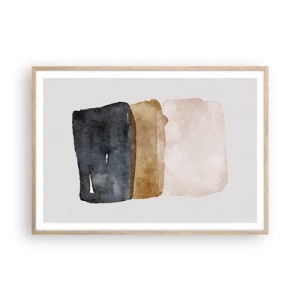 Pôster com moldura de carvalho claro - Composição das cores da terra - 100x70 cm