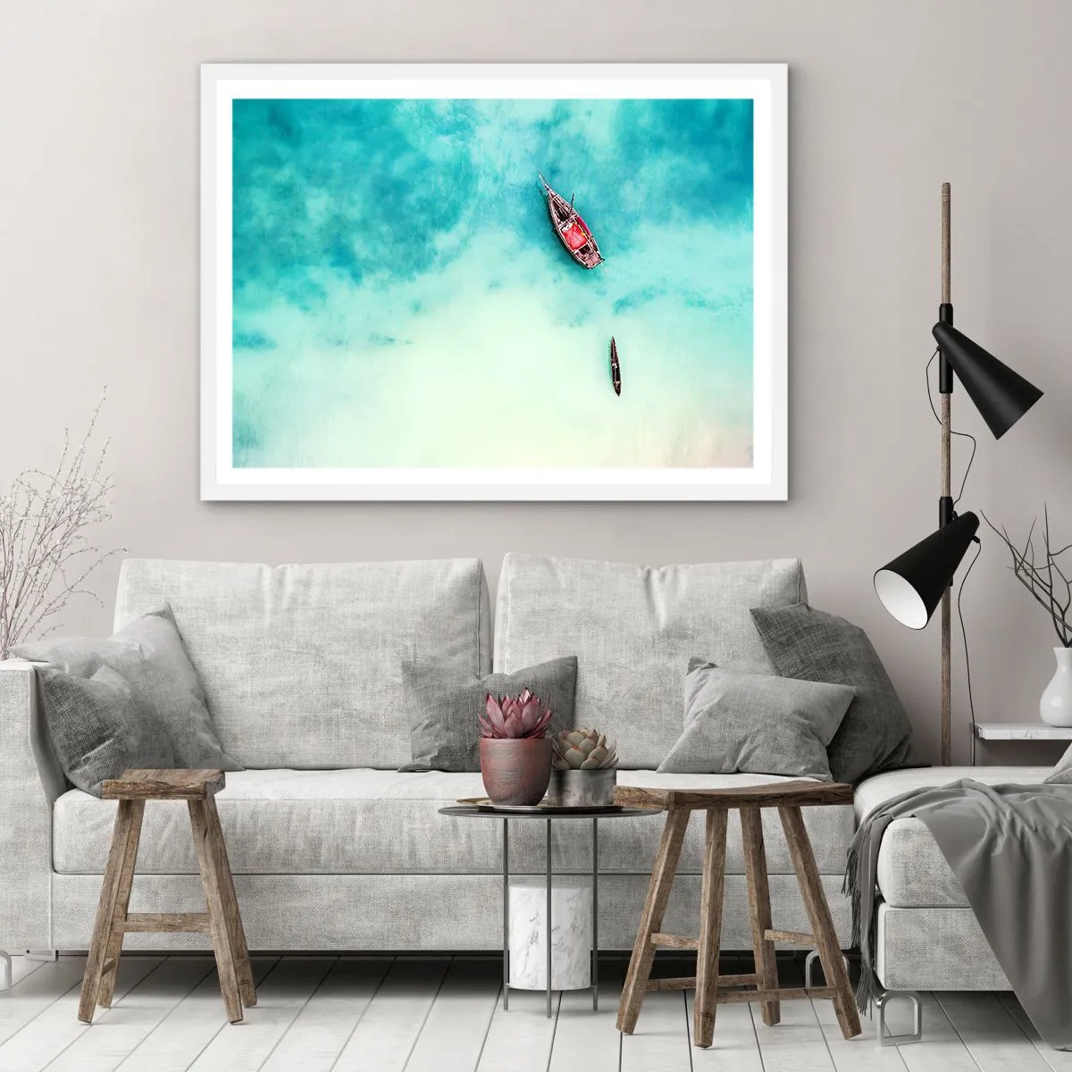 Pôster em moldura branca - As praias de Zanzibar - 100x70 cm