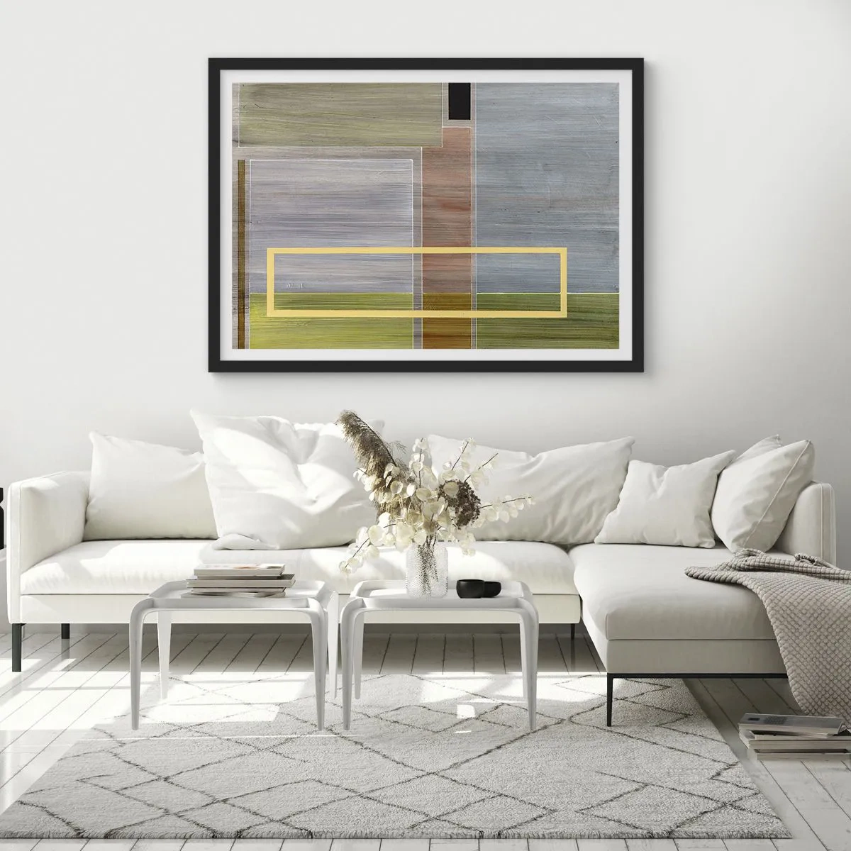Pôster com moldura preta - Simples e calmo - 70x50 cm