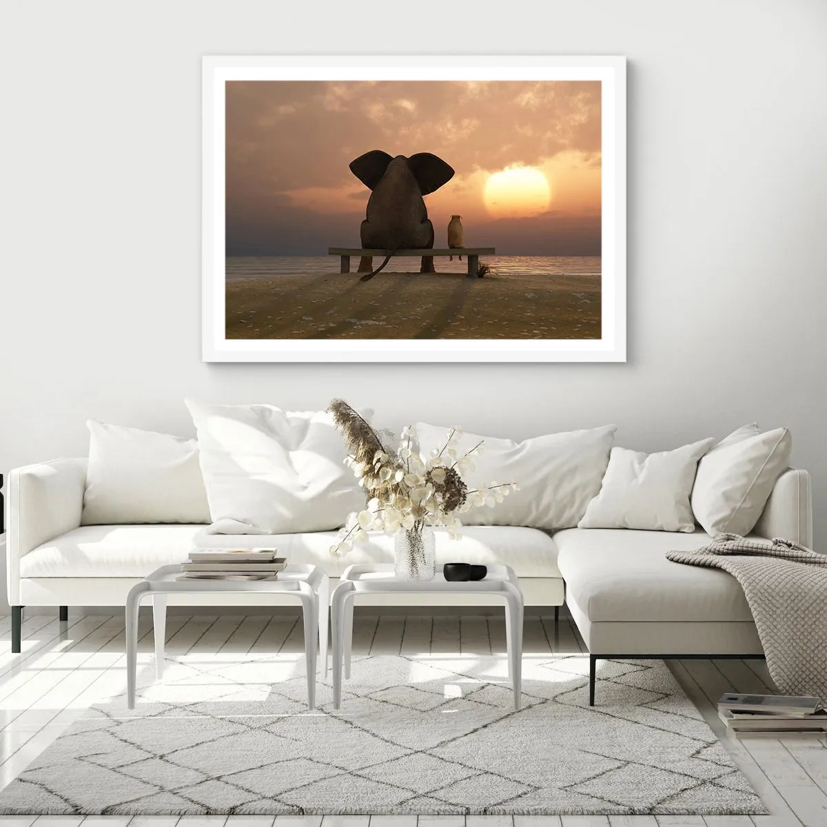 Pôster em moldura branca - Como é bom ficarmos em silêncio juntos - 70x50 cm