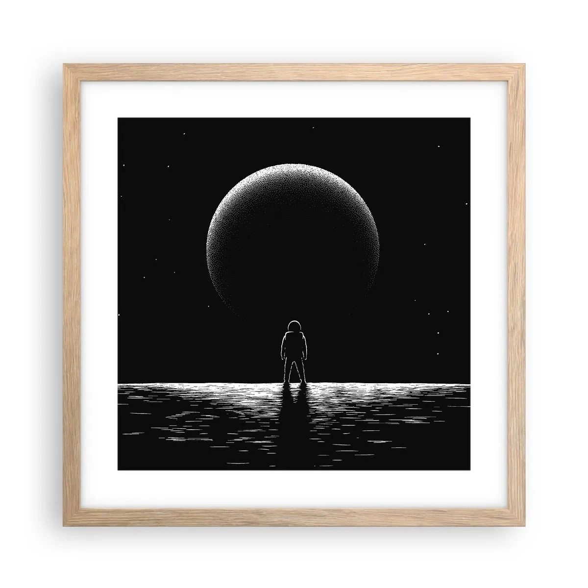 Pôster com moldura de carvalho claro - Cara a cara - 40x40 cm