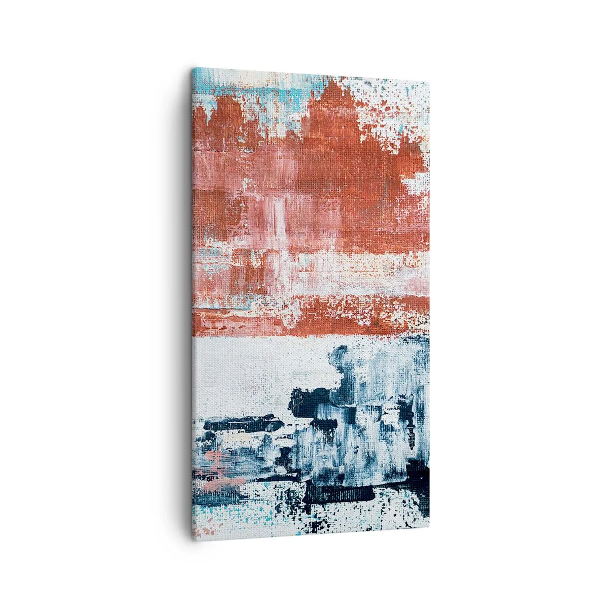 Quadro em tela - Meio a meio abstrato - 45x80 cm