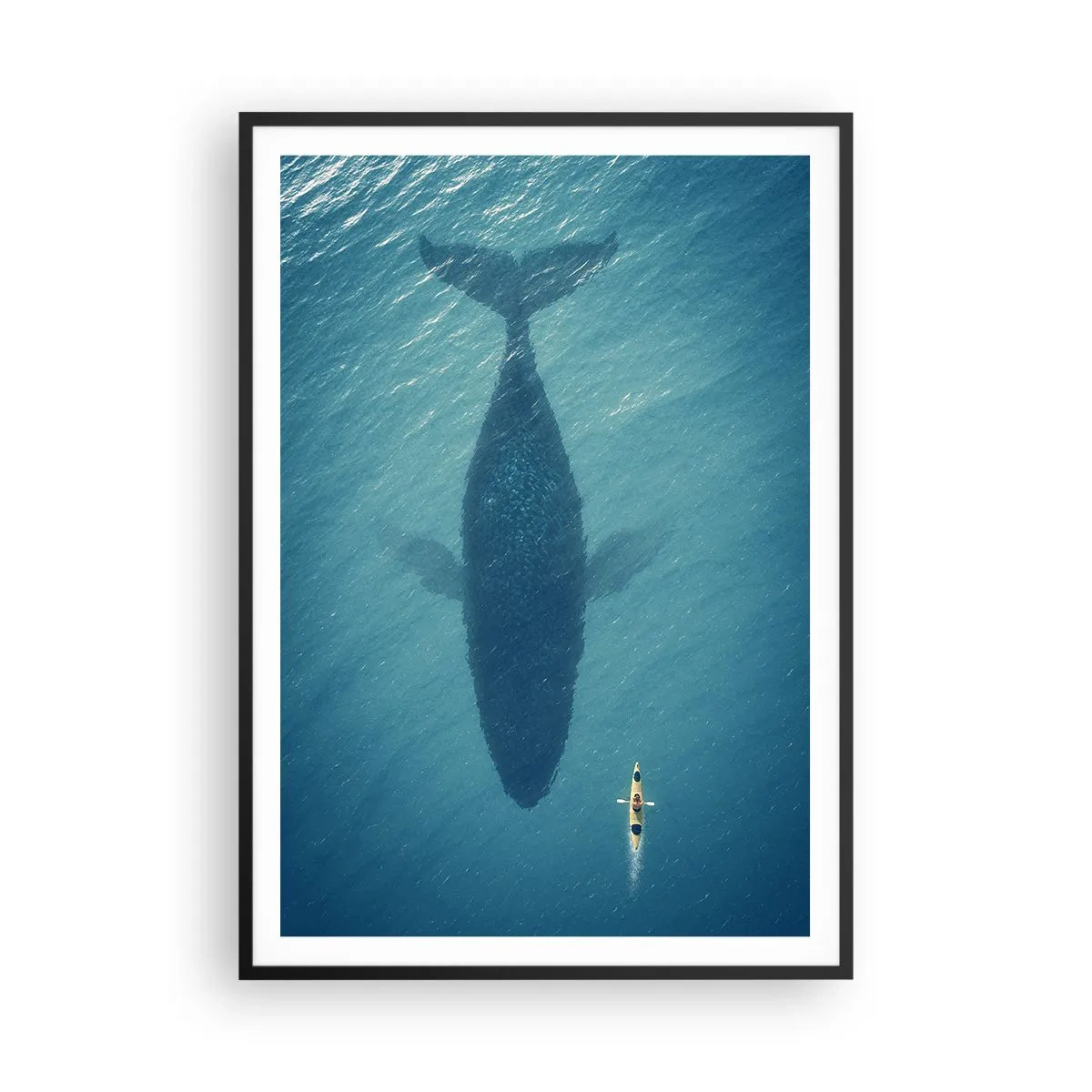 Pôster com moldura preta - Encontro no oceano - 70x100 cm