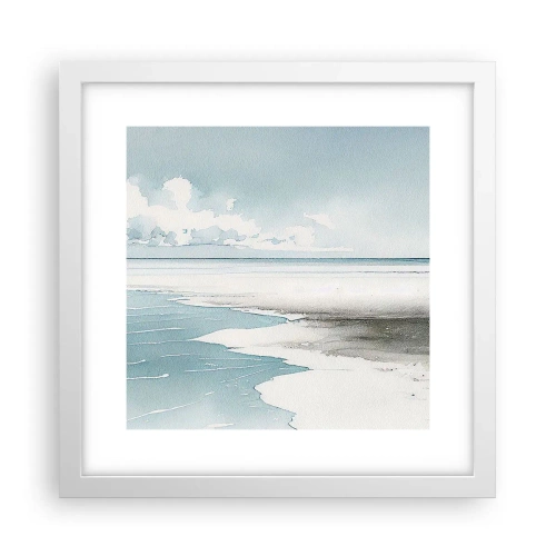 Pôster em moldura branca - Maré suave - 30x30 cm